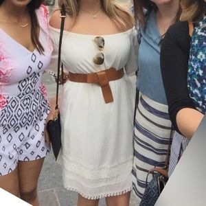 Breezy white off the shoulder dress